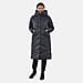 Tamsy Geometric Quilted Hooded Puffer Jacket - Black