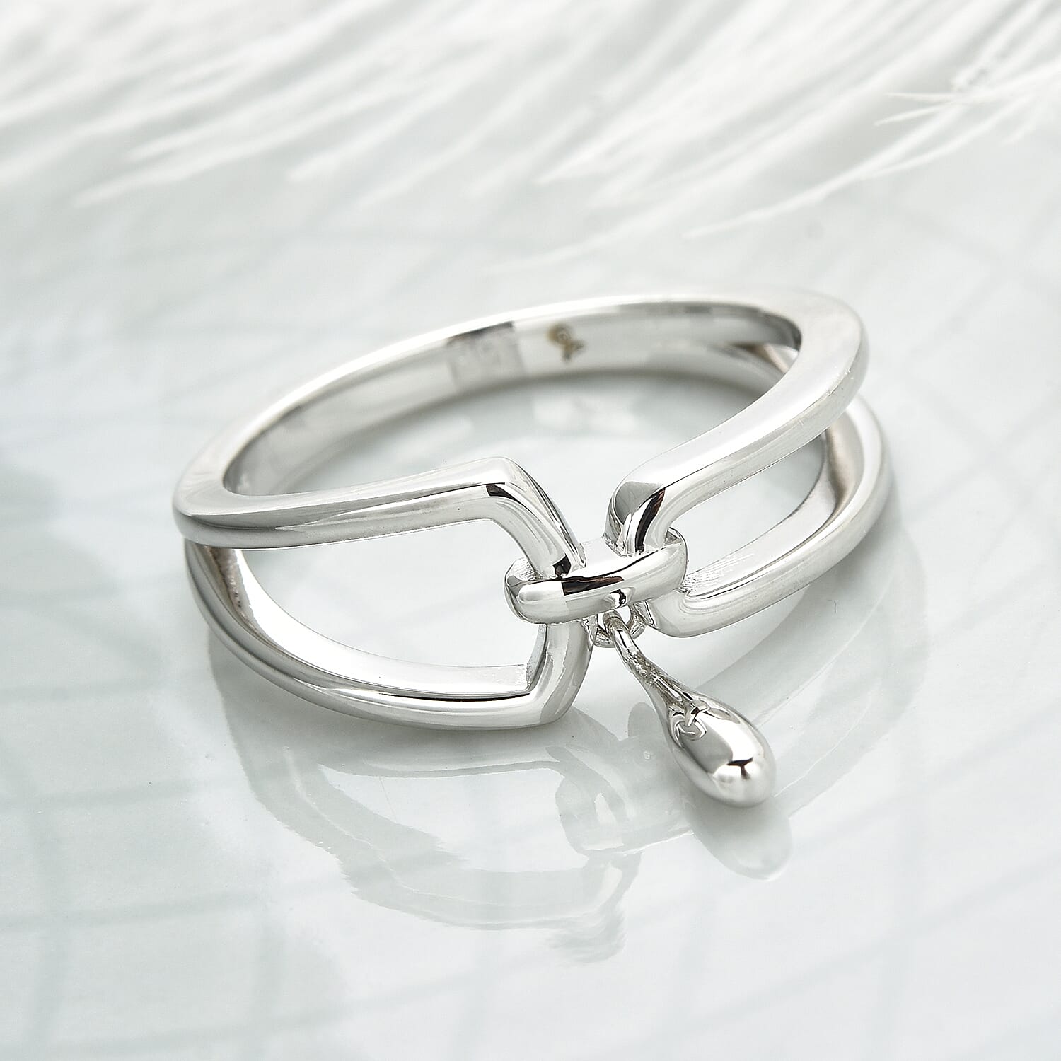 LucyQ Paper Clip Drip Collection - Rhodium Overlay Sterling Silver Ring