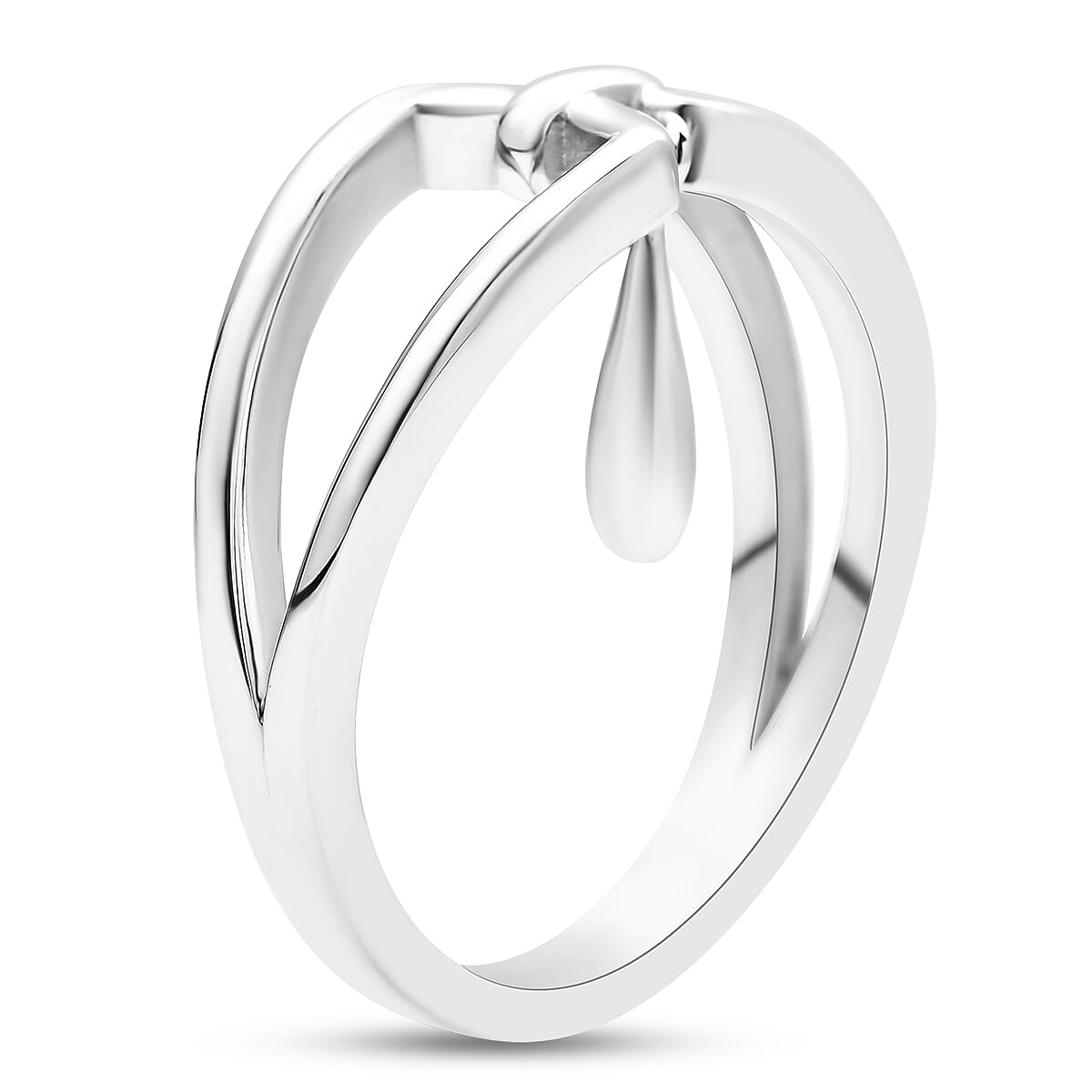 LucyQ Paper Clip Drip Collection - Rhodium Overlay Sterling Silver Ring
