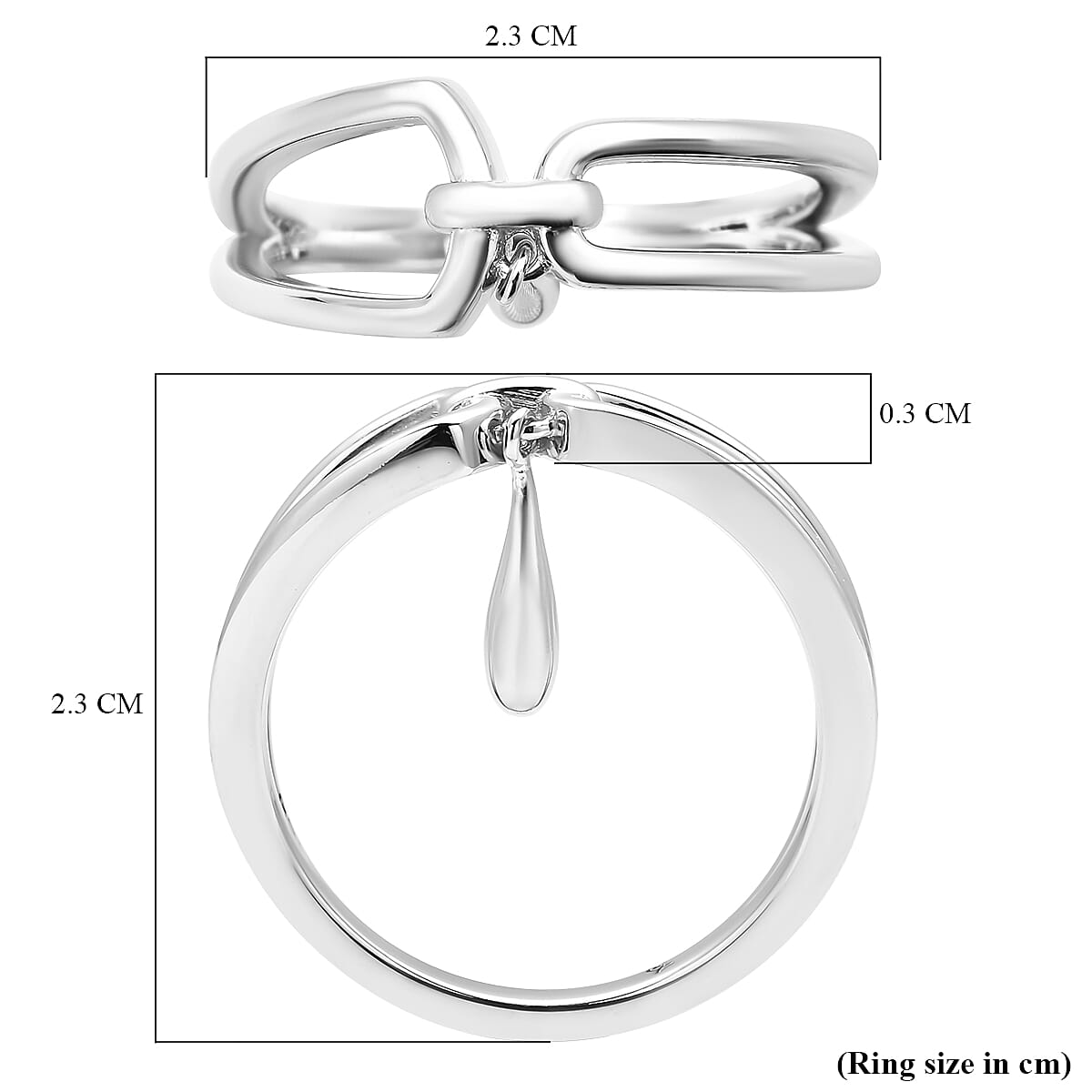 LucyQ Paper Clip Drip Collection - Rhodium Overlay Sterling Silver Ring