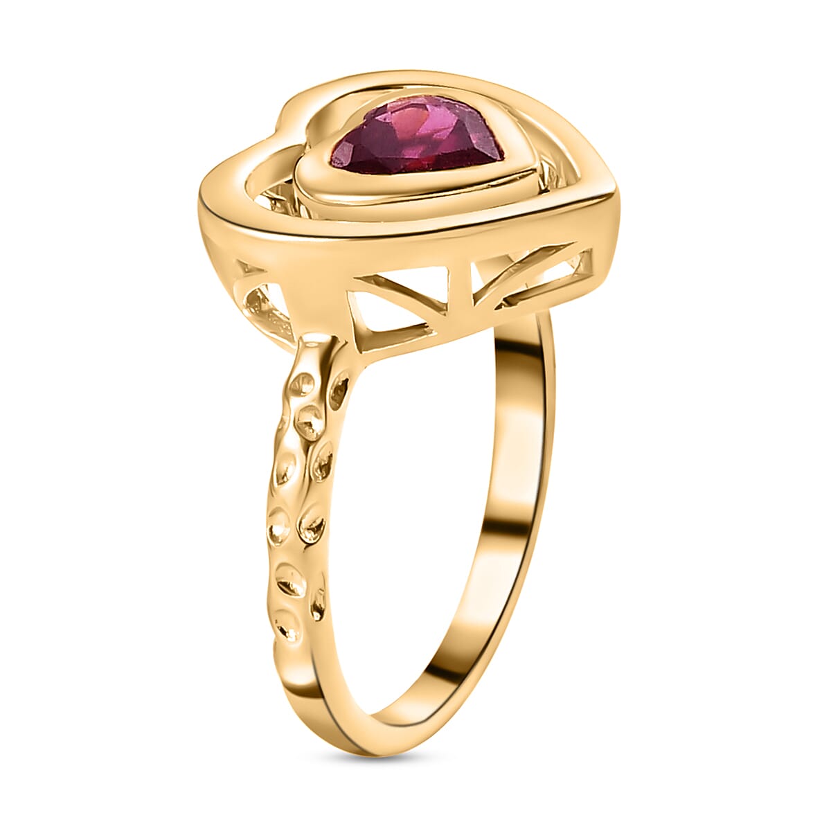 RACHEL GALLEY Rhodolite Garnet Heart Ring in Vermeil Yellow Gold Overlay Sterling Silver