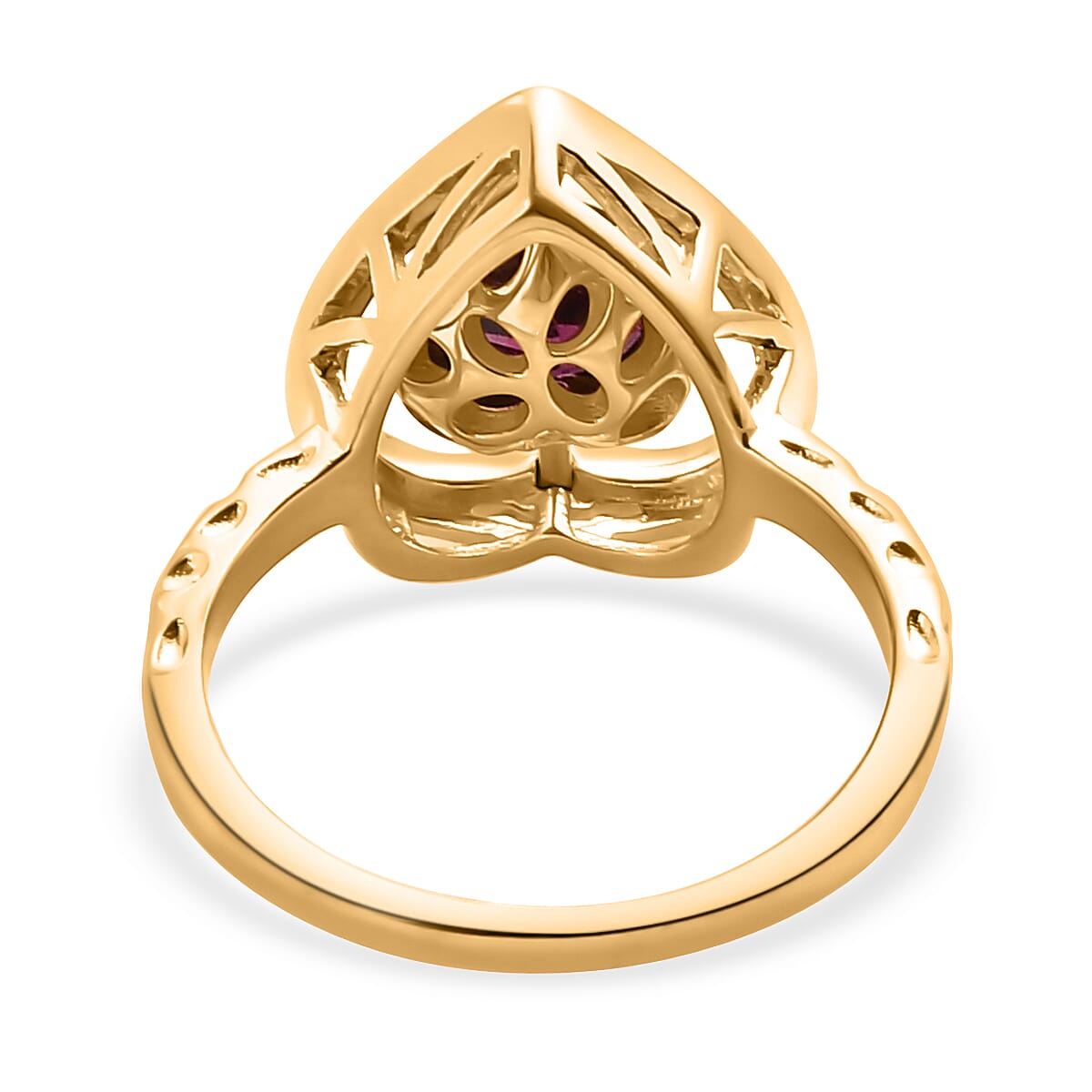 RACHEL GALLEY Rhodolite Garnet Heart Ring in Vermeil Yellow Gold Overlay Sterling Silver