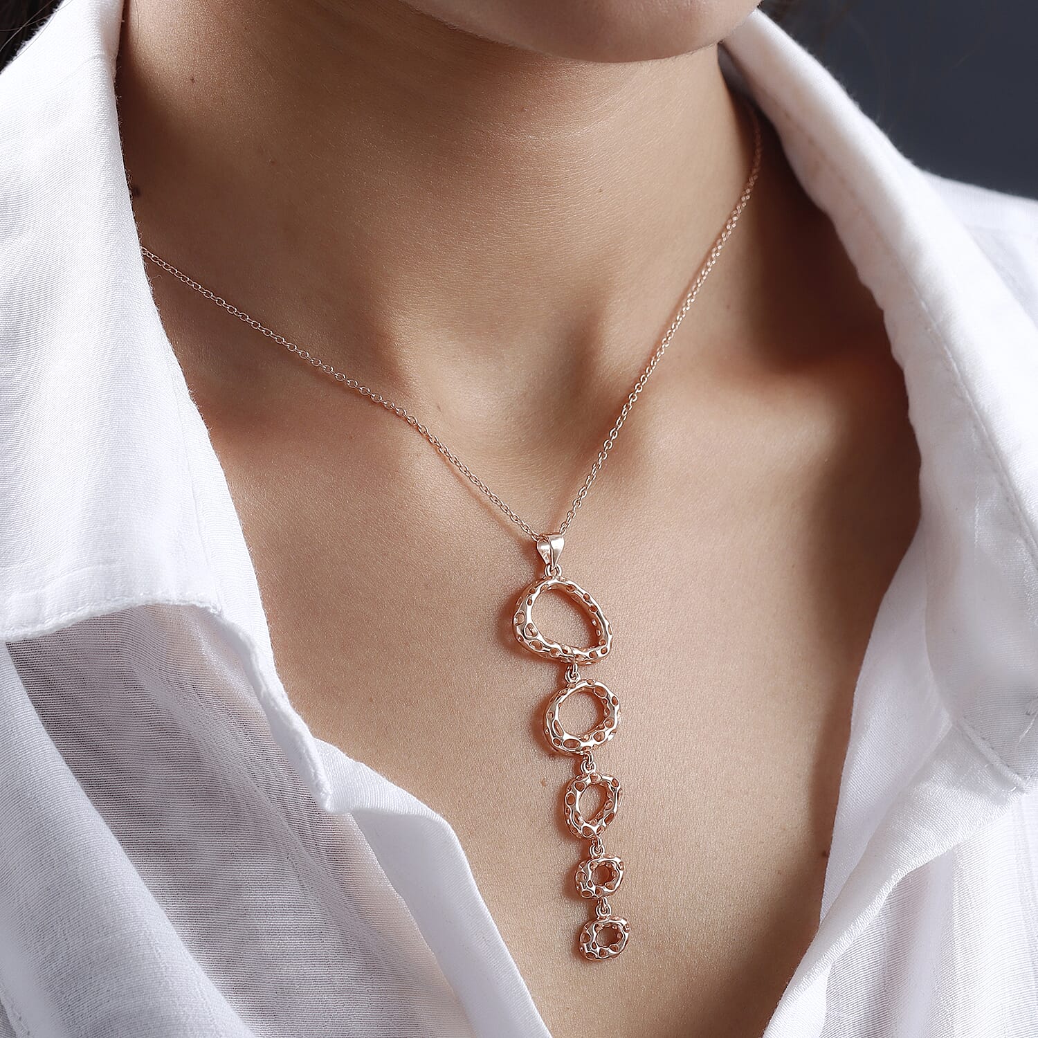 RACHEL GALLEY Versa Collection - 18K Vermeil Rose Gold Overlay Sterling Silver Pendant with Chain (Size 16-18-20)