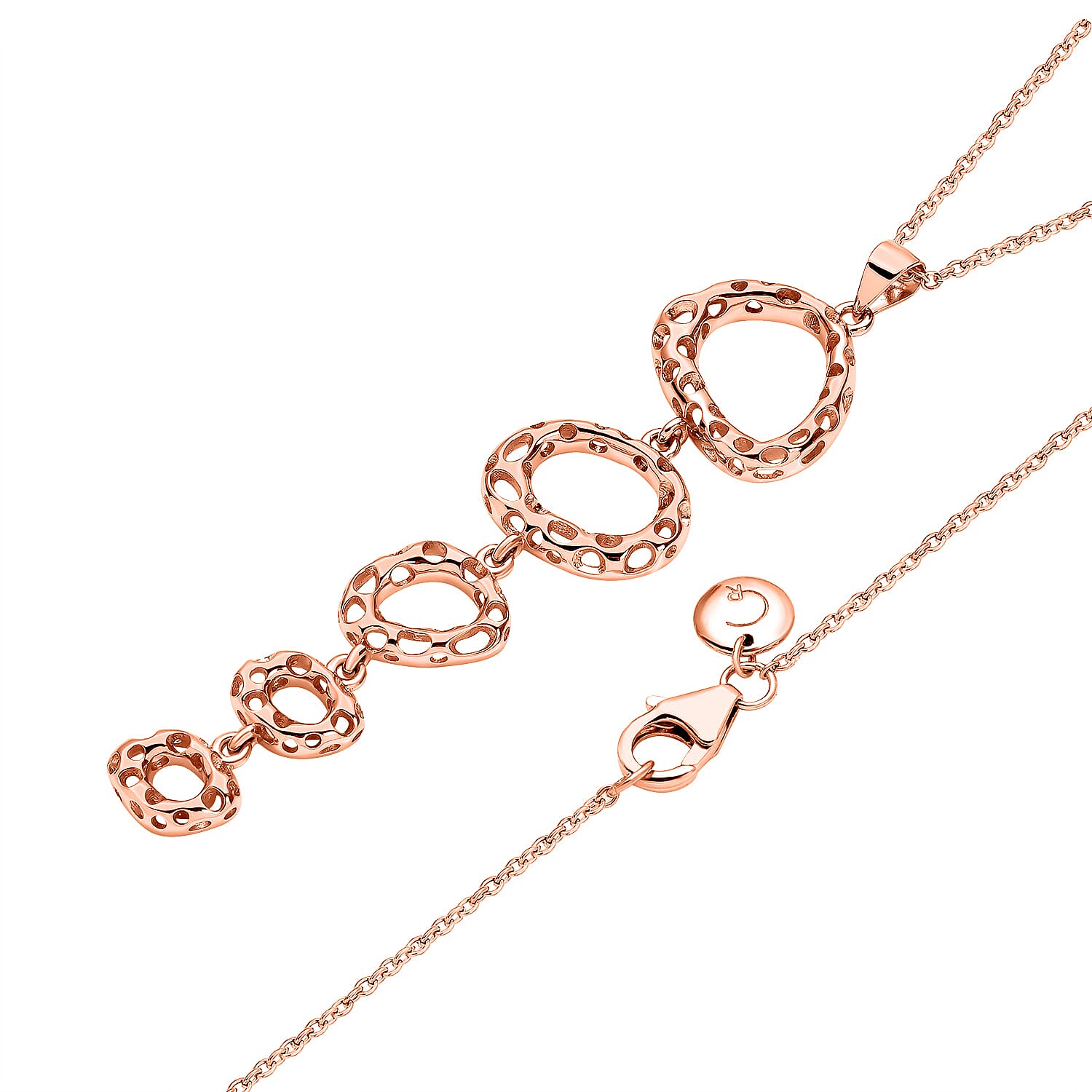 RACHEL GALLEY Versa Collection - 18K Vermeil Rose Gold Overlay Sterling Silver Pendant with Chain (Size 16-18-20)