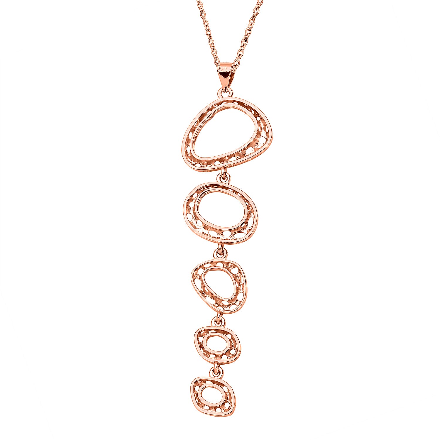 RACHEL GALLEY Versa Collection - 18K Vermeil Rose Gold Overlay Sterling Silver Pendant with Chain (Size 16-18-20)