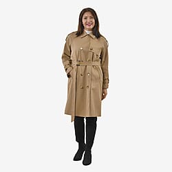 Tamsy Polyester Solid Coat (Size 103x1 ) - Khaki & Navy