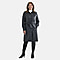 TAMSY Long Coat with Two Pockets and Adjustable Waist Belt - Black