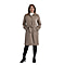 TAMSY Long Coat with Two Pockets and Adjustable Waist Belt - Blue