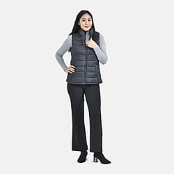 Tamsy Polyester Solid Gilet - Black