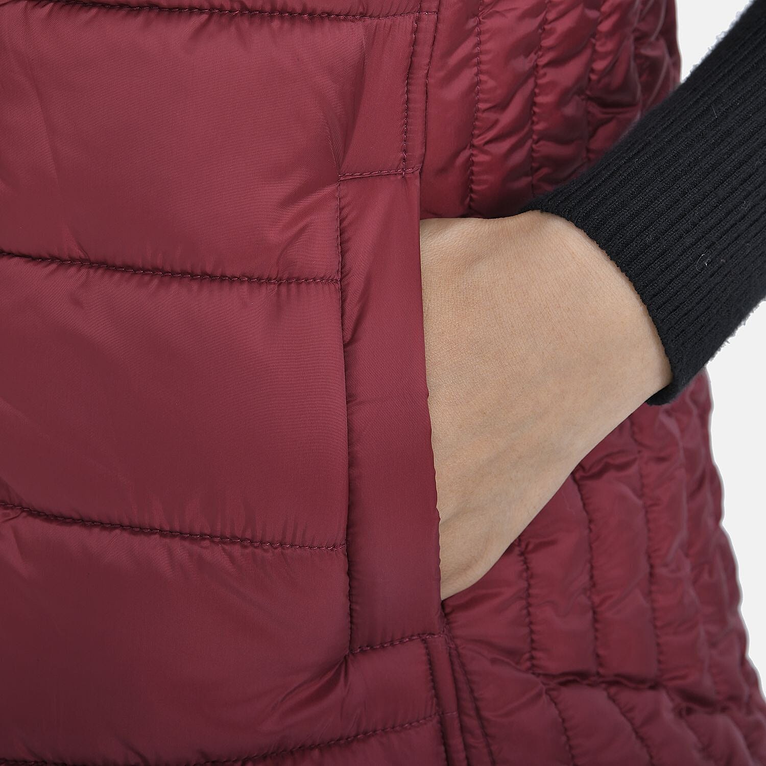 Tamsy Polyester Solid Gilet - Black