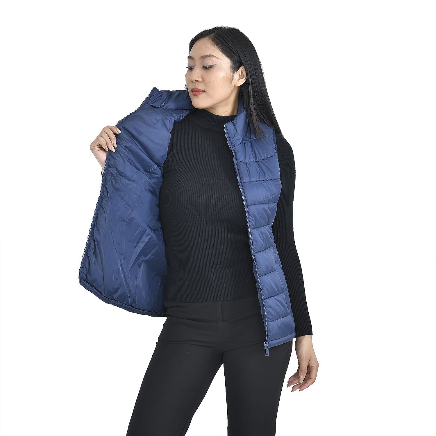 TAMSY Padded Gilet with 2 Side Zippered Pockets (Size S,8-10) - Green