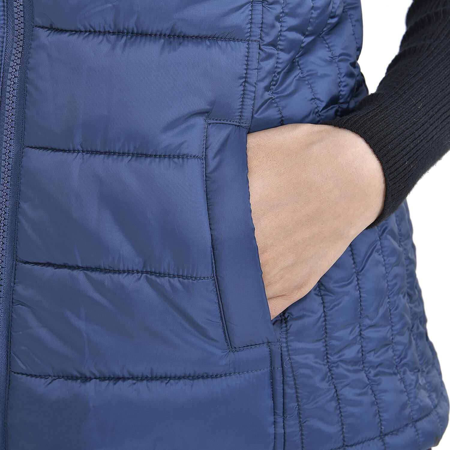 TAMSY Padded Gilet with 2 Side Zippered Pockets (Size S,8-10) - Green