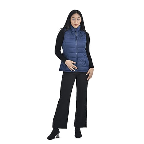 TAMSY Padded Gilet with 2 Side Zippered Pockets (Size L,16-18) - Navy
