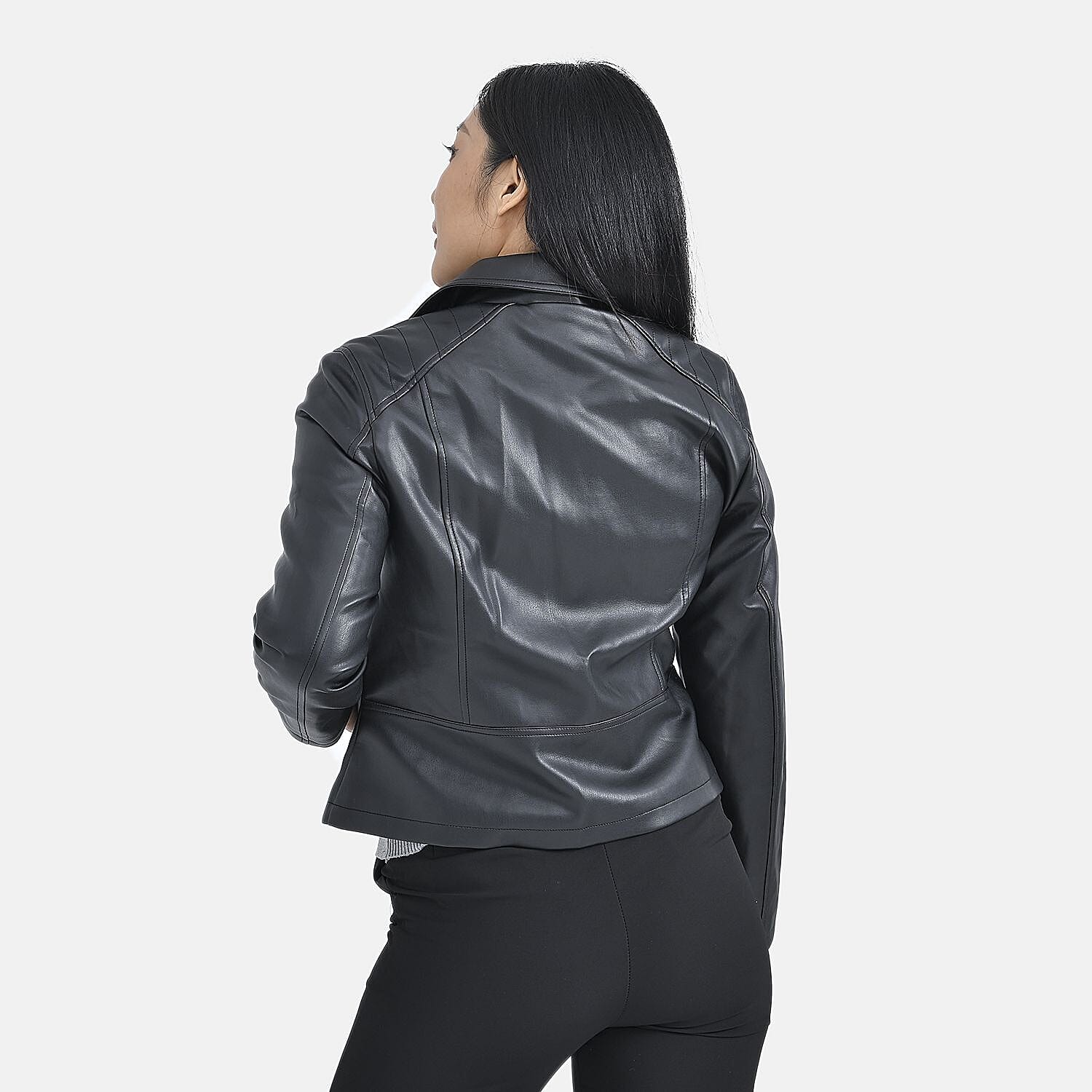 Tamsy PU Solid Jacket - Dark Brown