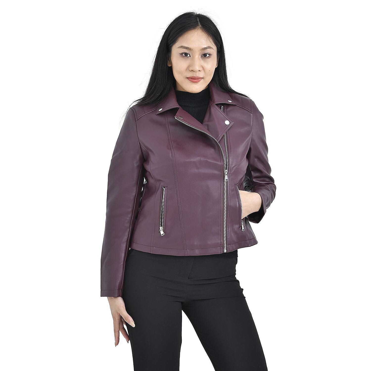 Tamsy PU Solid Jacket - Dark Brown