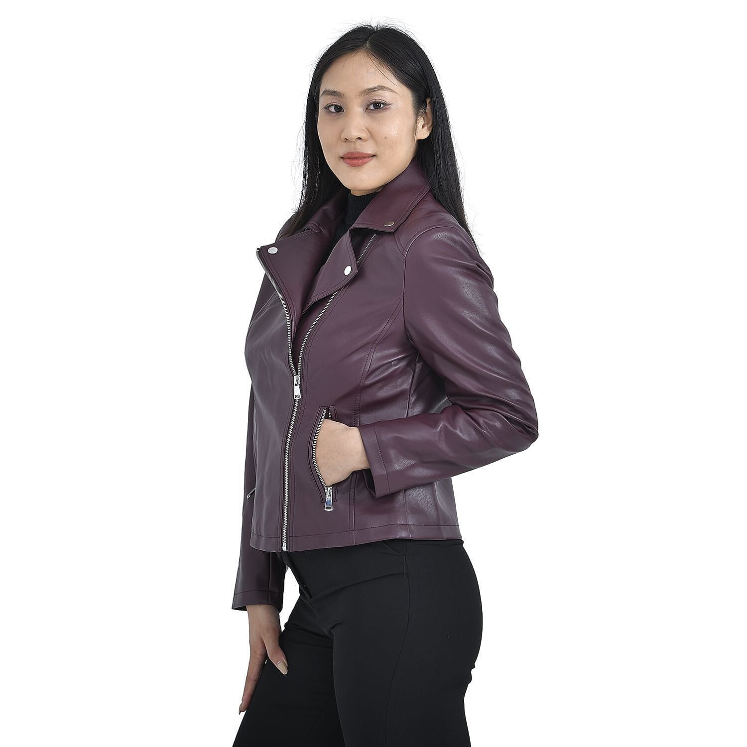 Tamsy PU Solid Jacket - Dark Brown
