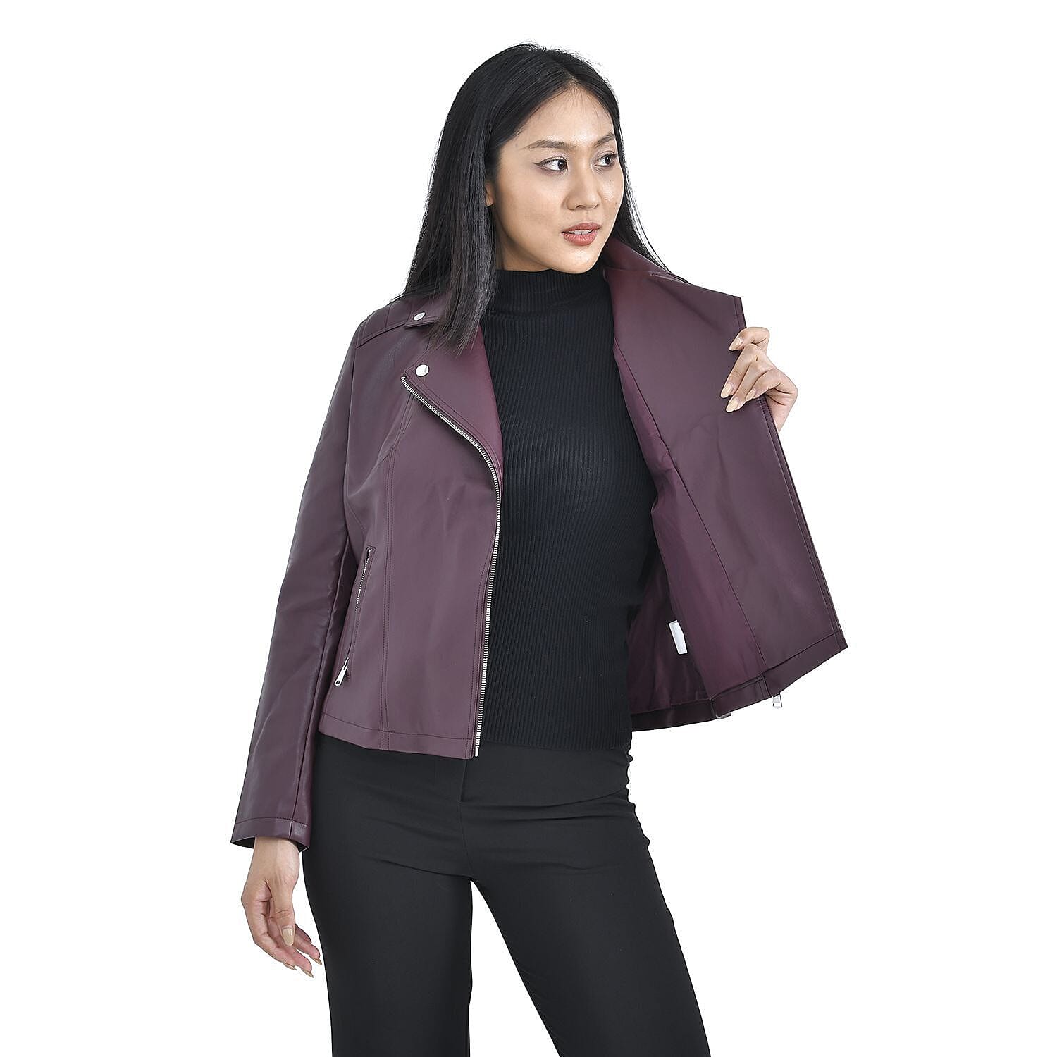Tamsy PU Solid Jacket - Dark Brown