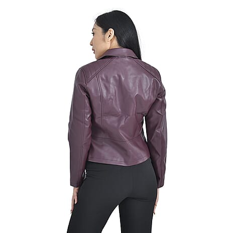 Tamsy Zipper Collar Jacket (Size XL) - Burgundy