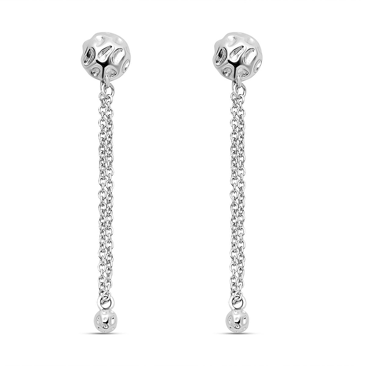 RACHEL GALLEY Globe Collection - Rhodium Overlay Sterling Silver Dangling Earrings With Push Back.