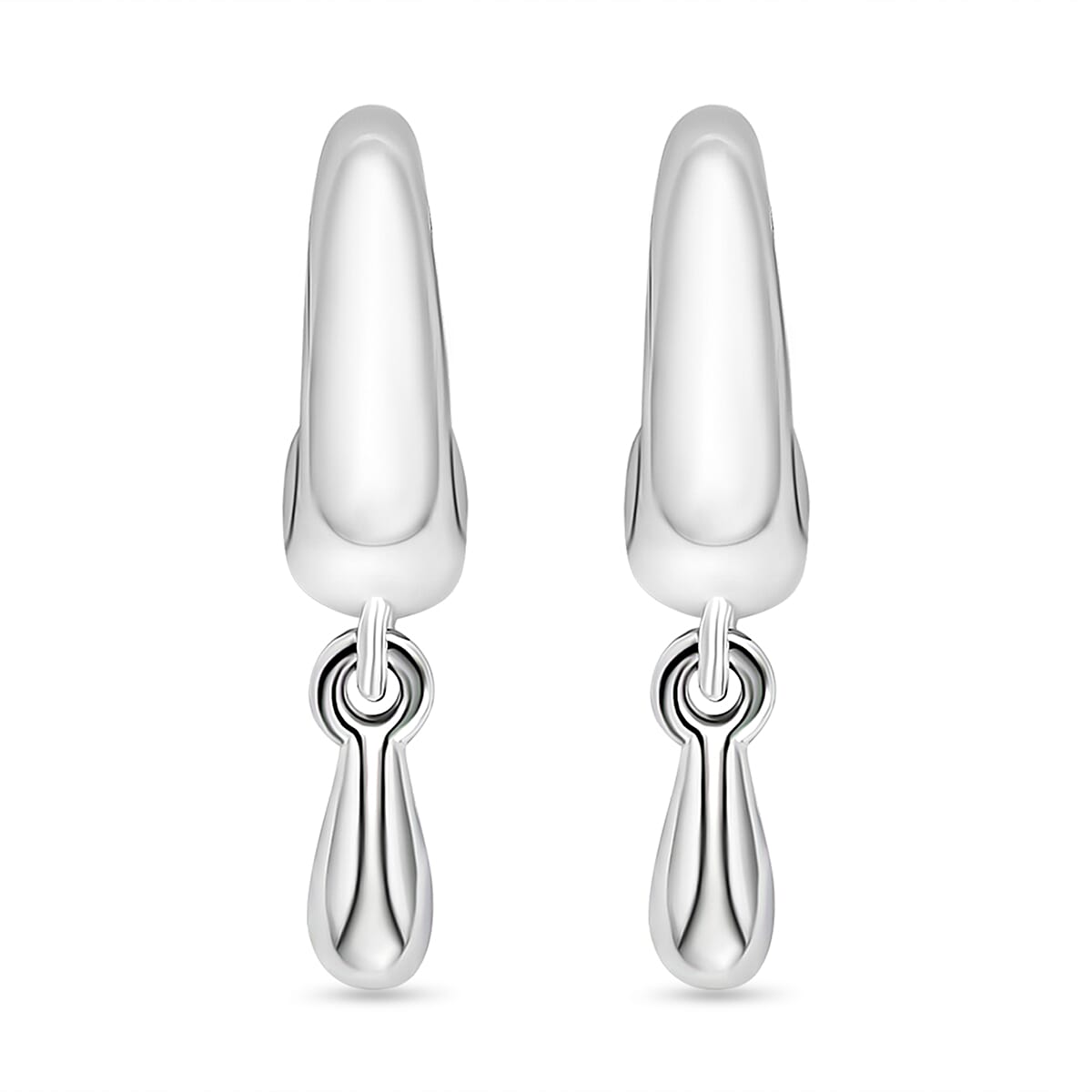 LUCYQ Drip Collection - Rhodium Overlay Sterling Silver Dangling Earrings with Push Back