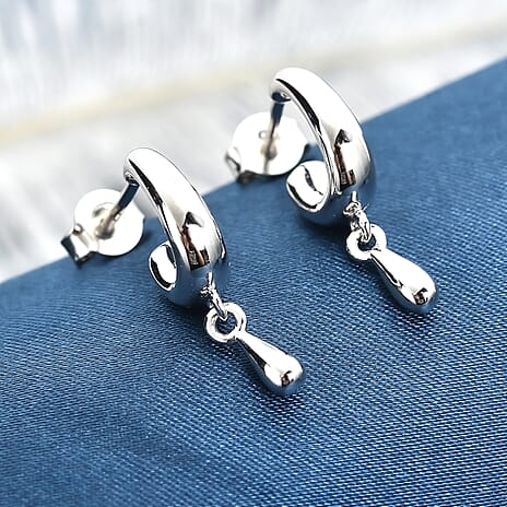 LUCYQ Drip Collection - Rhodium Overlay Sterling Silver Dangling Earrings with Push Back