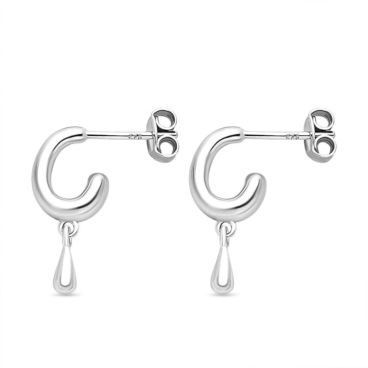 LUCYQ Drip Collection - Rhodium Overlay Sterling Silver Dangling Earrings with Push Back