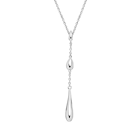 LUCYQ Drip Collection - Rhodium Overlay Sterling Silver Pendant with Chain (Size 16/18)
