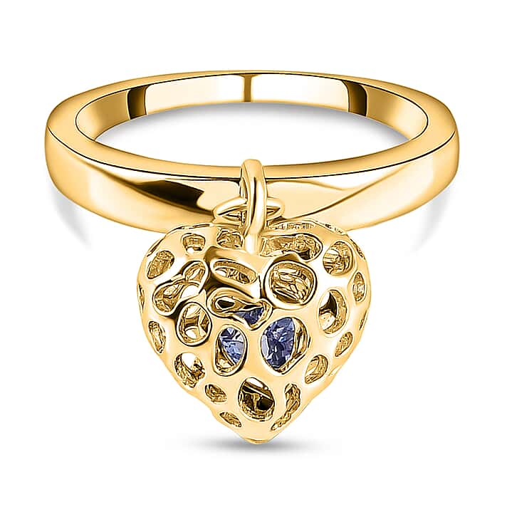 RACHEL GALLEY Tanzanite Angel Heart Ring in 18K Yellow Gold Vermeil Sterling Silver