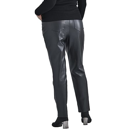 TAMSY Trouser with 2 Functional Front Pockets and 2 Back Pockets (Size 12) - Black
