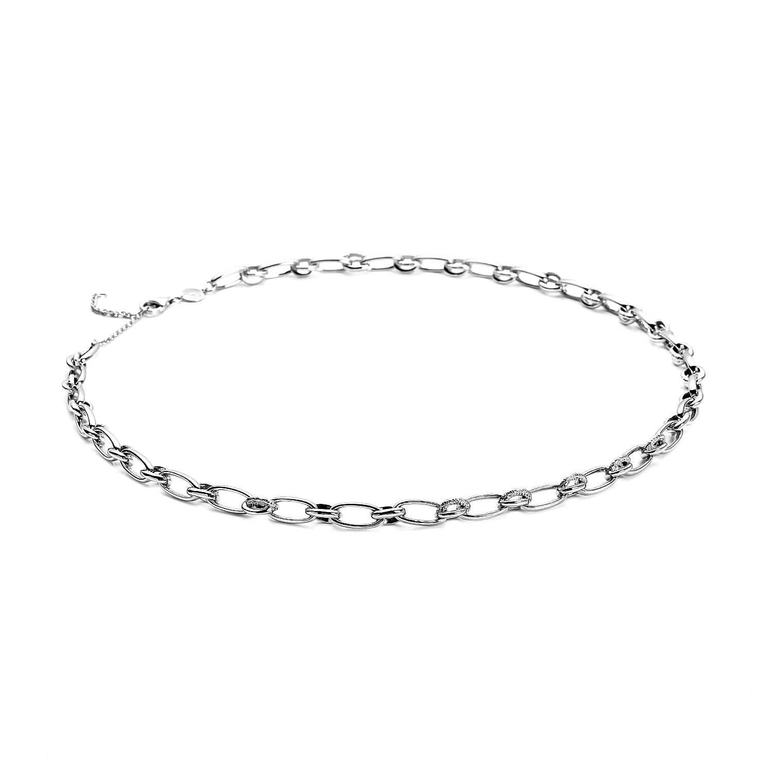 RACHEL GALLEY Rhodium Overlay Sterling Silver Necklace (Size - 20), Silver Wt. 28.75 Gms