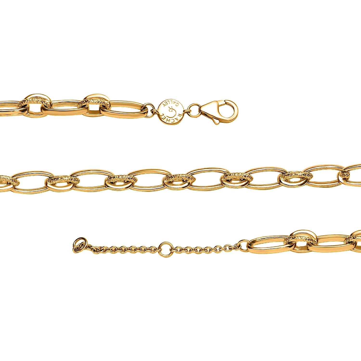 RACHEL GALLEY 18K Vermeil Yellow Gold Plated Sterling Silver Necklace (Size - 18-19-20 Inch), Silver Wt. 29.00 Gms