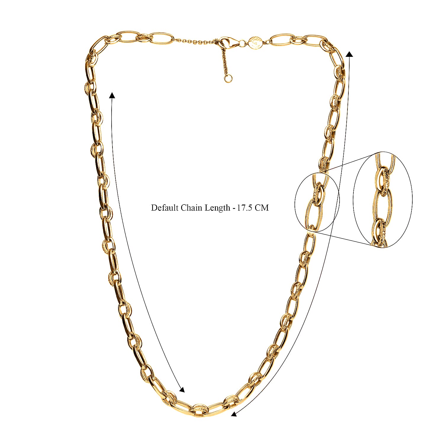RACHEL GALLEY 18K Vermeil Yellow Gold Plated Sterling Silver Necklace (Size - 18-19-20 Inch), Silver Wt. 29.00 Gms