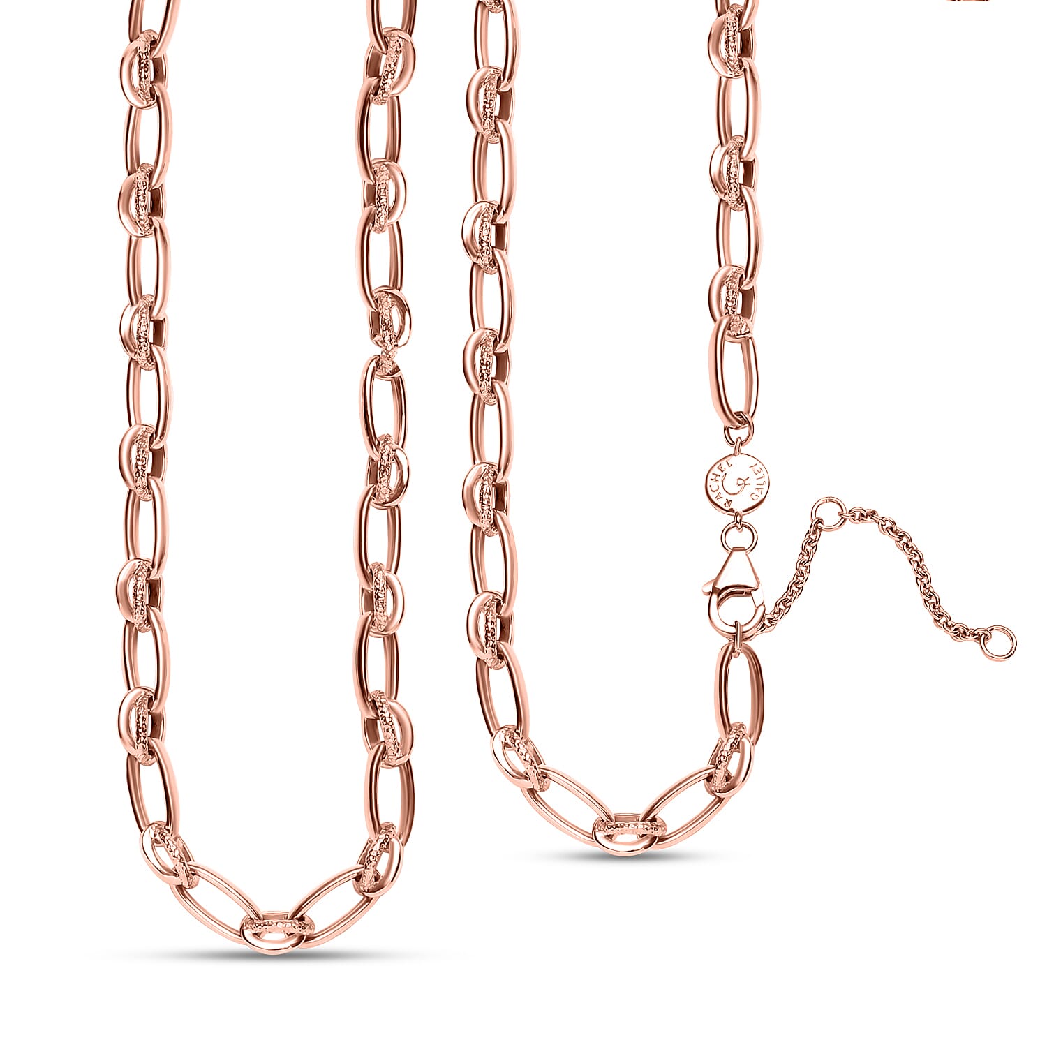 RACHEL GALLEY 18K Vermeil Rose Gold Plated Sterling Silver Necklace (Size - 18-19-20 Inch), Silver Wt. 29.00 Gms
