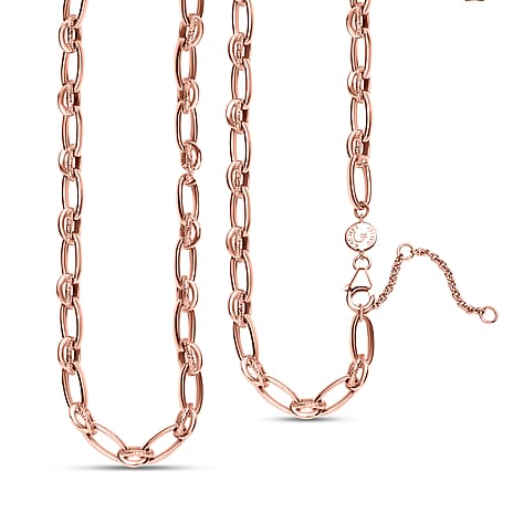 RACHEL GALLEY 18K Vermeil Rose Gold Plated Sterling Silver Necklace (Size - 18-19-20 Inch), Silver Wt. 29.00 Gms