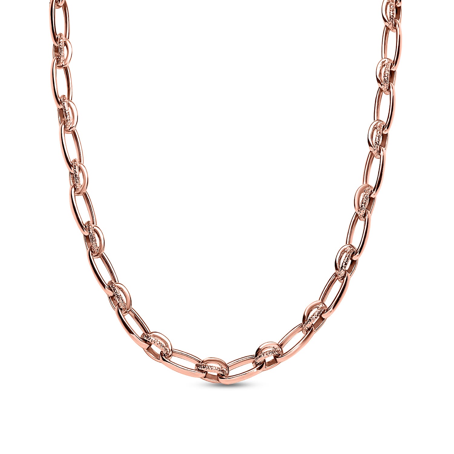 RACHEL GALLEY 18K Vermeil Rose Gold Plated Sterling Silver Necklace (Size - 18-19-20 Inch), Silver Wt. 29.00 Gms