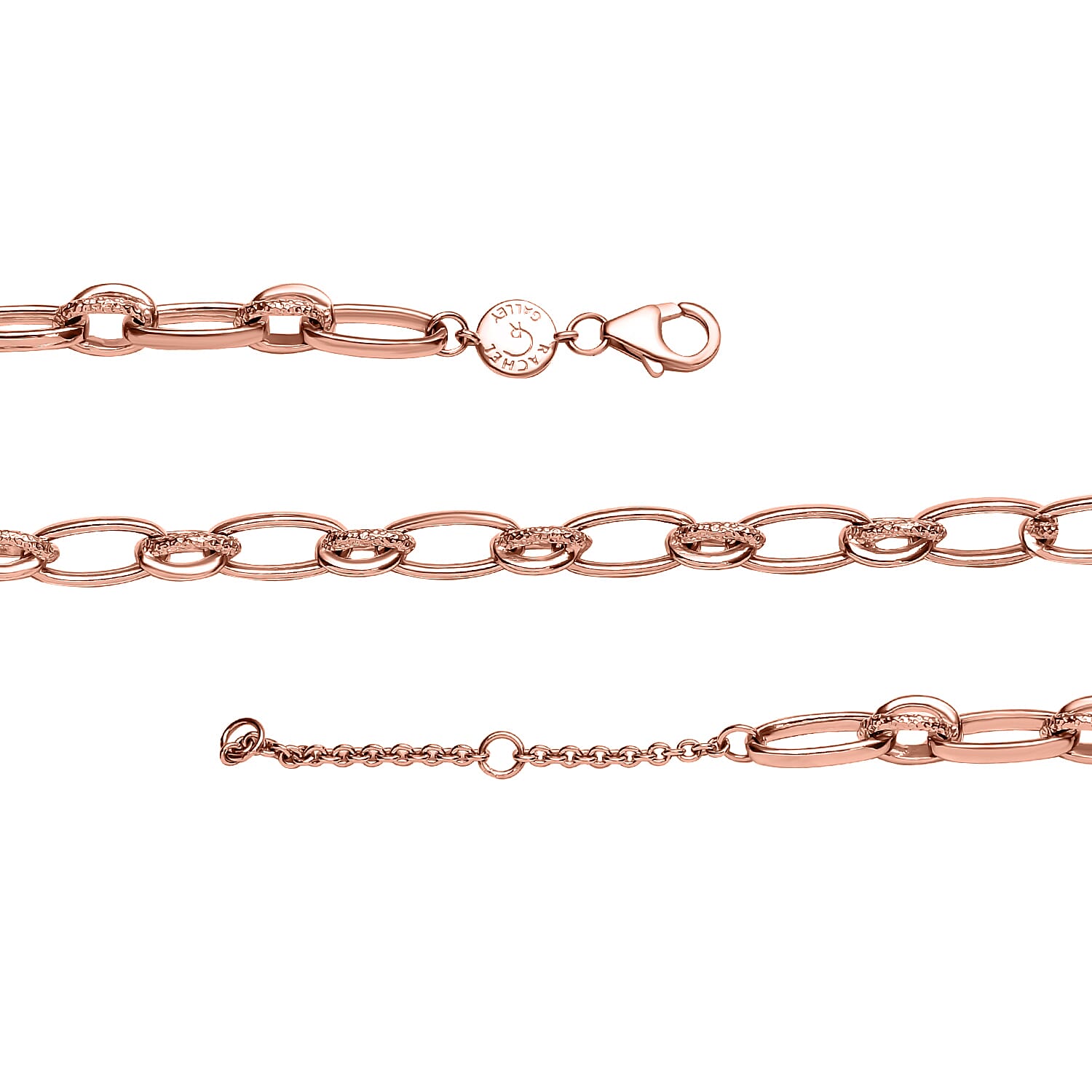 RACHEL GALLEY 18K Vermeil Rose Gold Plated Sterling Silver Necklace (Size - 18-19-20 Inch), Silver Wt. 29.00 Gms