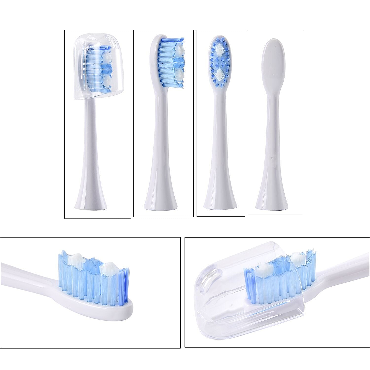 BEAUTECH Sonic Electric Rechargeable Waterproof Toothbrush with 2 Replaceable Brush Heads (5V 3W) - Pearl White.