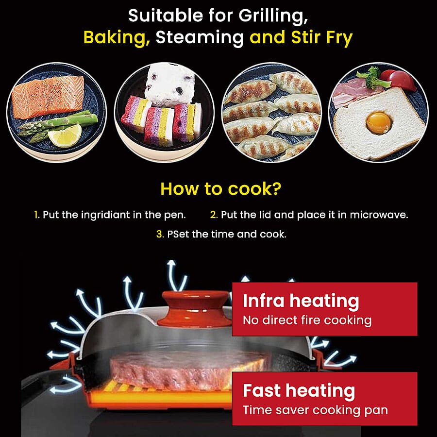 Rangemate Multi Purpose Nonstick Microwave Pan (Size 26x12 Cm)