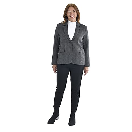 TAMSY Long Sleeves Blazer with Notched Lapel Collar (Size M,12-14) - Grey