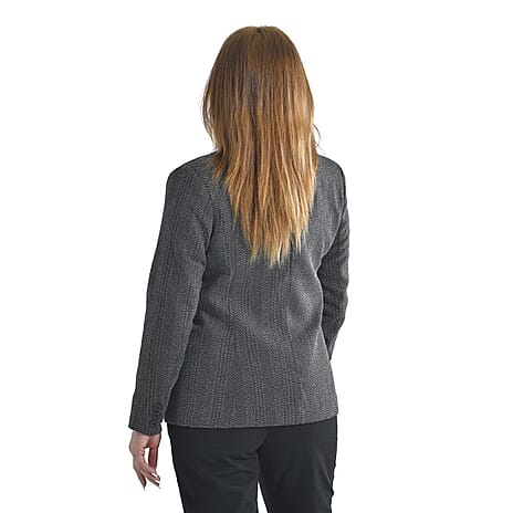 TAMSY Long Sleeves Blazer with Notched Lapel Collar (Size M,12-14) - Grey