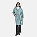Tamsy Boucle Tie Belted Coat with 2 Side Pockets (Size S) - Aqua Blue