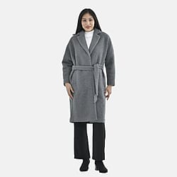 Tamsy Polyester Solid Coat - Dark Grey