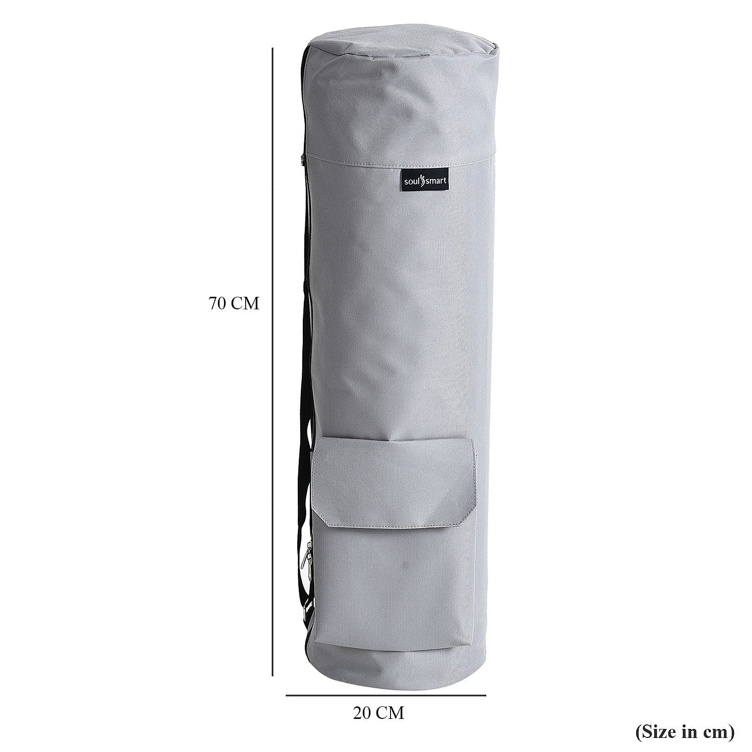 Soul Smart Solid Yoga Bag With Shoulder Strap (Size 70x20 cm) - Light Grey