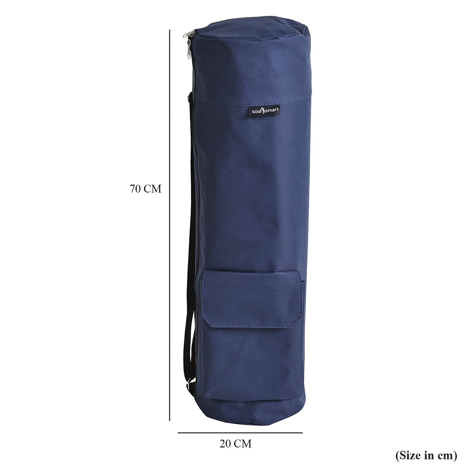 Soul Smart Solid Yoga Bag With Shoulder Strap (Size - 70x20) Navy