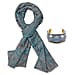 Premium Collection - Natural Mulberry Silk and Merino Wool Hand Woven Jamawar Shawl with Matching Cuff Bangle - Dark Blue&nbsp;