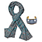 Premium Collection - Natural Mulberry Silk and Merino Wool Hand Woven Jamawar Shawl with Matching Cuff Bangle - Teal 