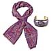 Premium Collection - Natural Mulberry Silk and Merino Wool Hand Woven Jamawar Shawl with Matching Cuff Bangle - Dark Blue&nbsp;