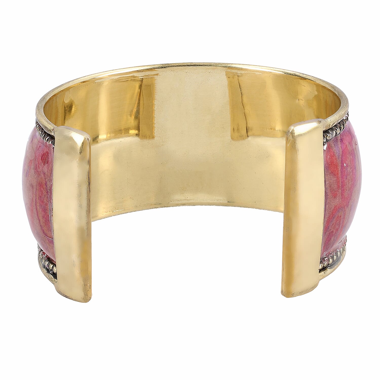 Doorbuster Premium Collection - Natural Mulberry Silk and Merino Wool Hand Woven Jamawar Shawl with Matching Cuff Bangle (Size 200x70 Cm) - Orange - Purple