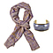 Premium Collection - Natural Mulberry Silk and Merino Wool Hand Woven Jamawar Shawl with Matching Cuff Bangle - Blue and Purple 