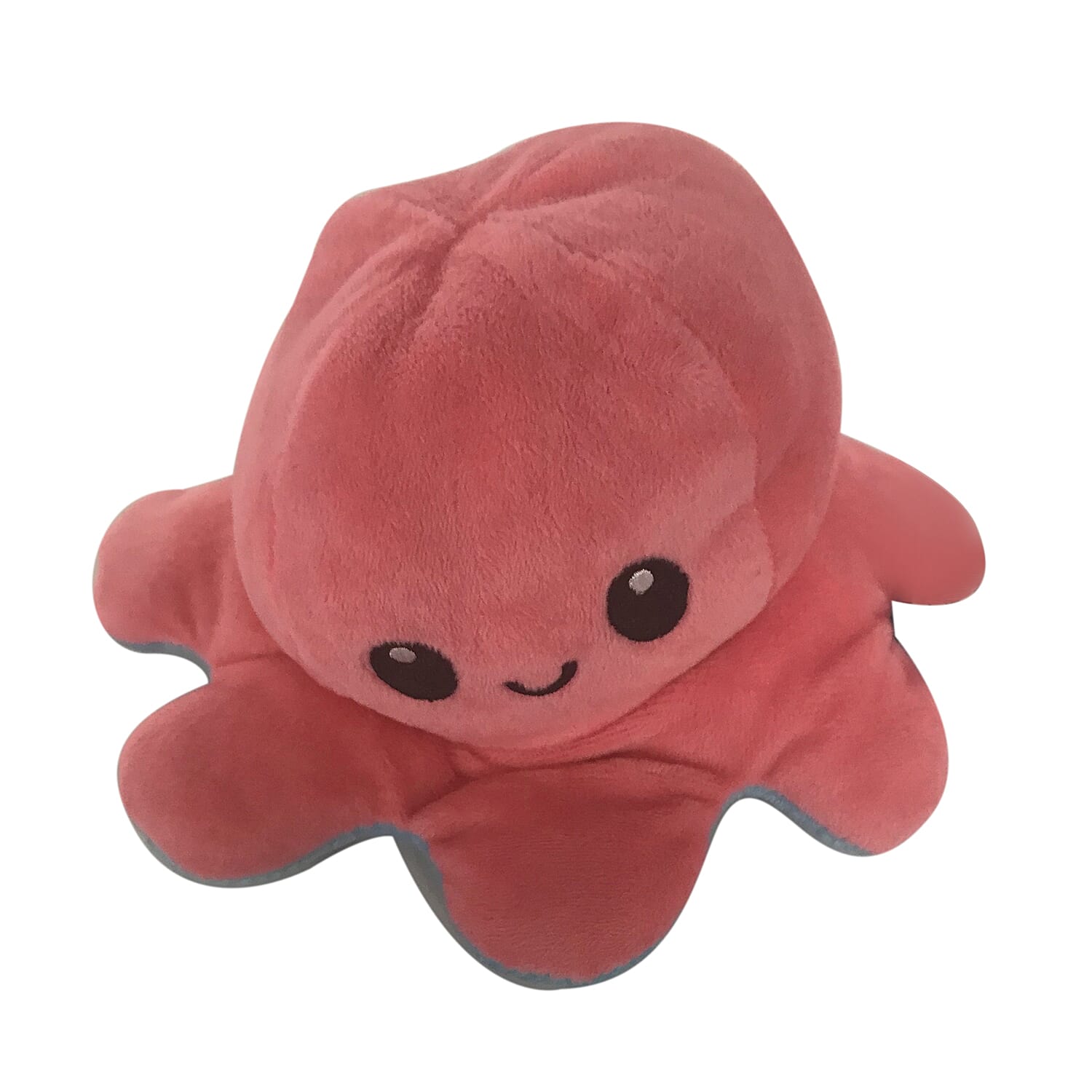 Set of 2 - 20cm Reversible Happy Sad Octopus Plush Toy - Purple, Blue and Light Pink